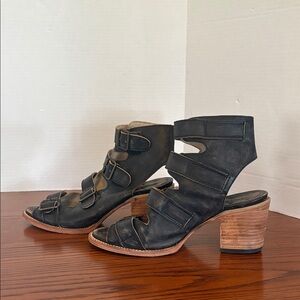 Freebird by Steven Distressed Black Heeled Boots